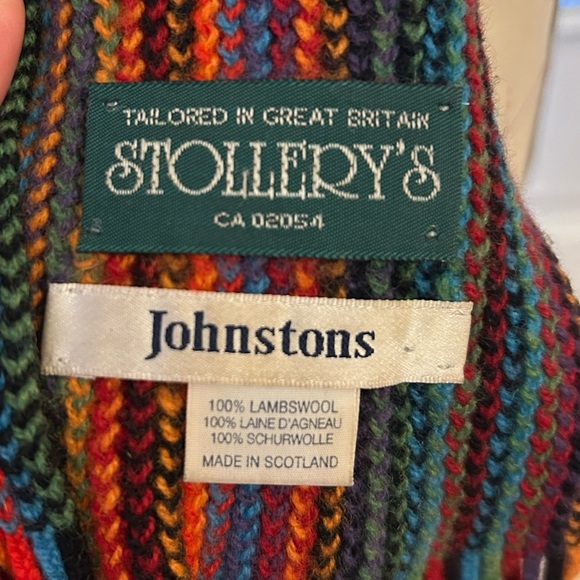 Johnston’s striped Scottish Wool Scarf - Picture 9 of 14